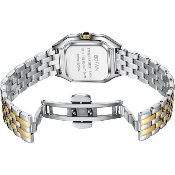 Small Gold Womens Watch Roman Dial Quartz Waterproof Stainless Steel Bracelet - Picture 3 of 7